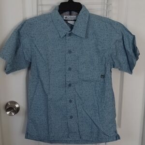 Columbia Men's Light Blue Patterned Casual Shirt